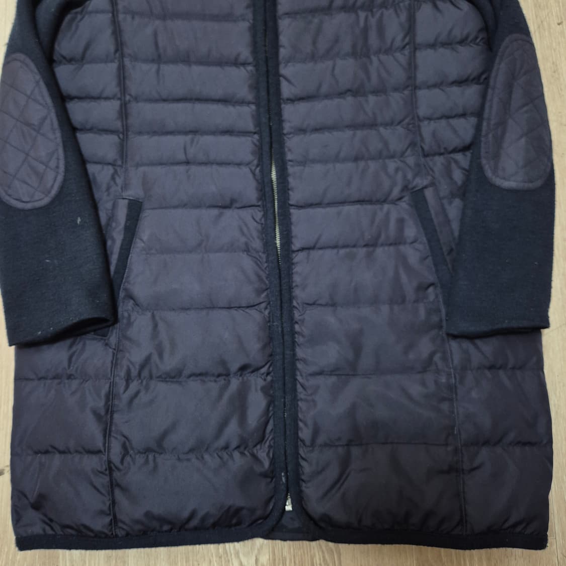 지고트 여성 프리미엄 구스다운 하이브리드 니트 롱패딩 55-66 상품이미지3