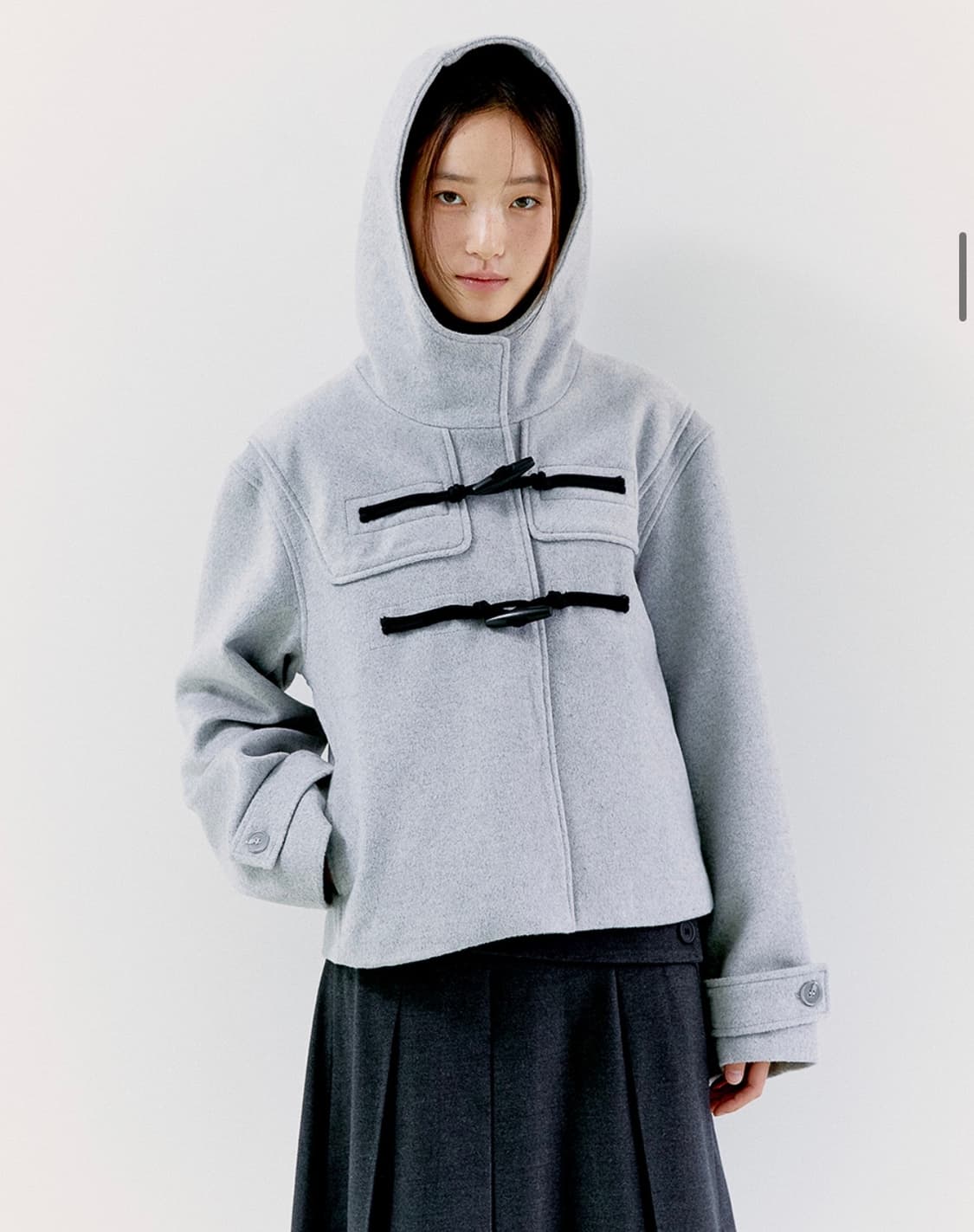 오피쉬 WOOL DUFFLE SHORT COAT (LIGHT GRAY) 상품이미지3
