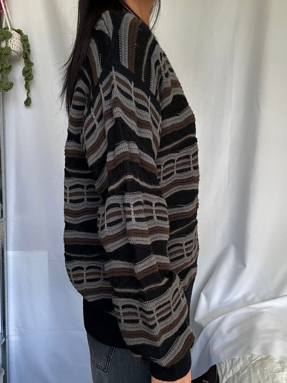 빈티지 패턴 라운드 니트 상품이미지3