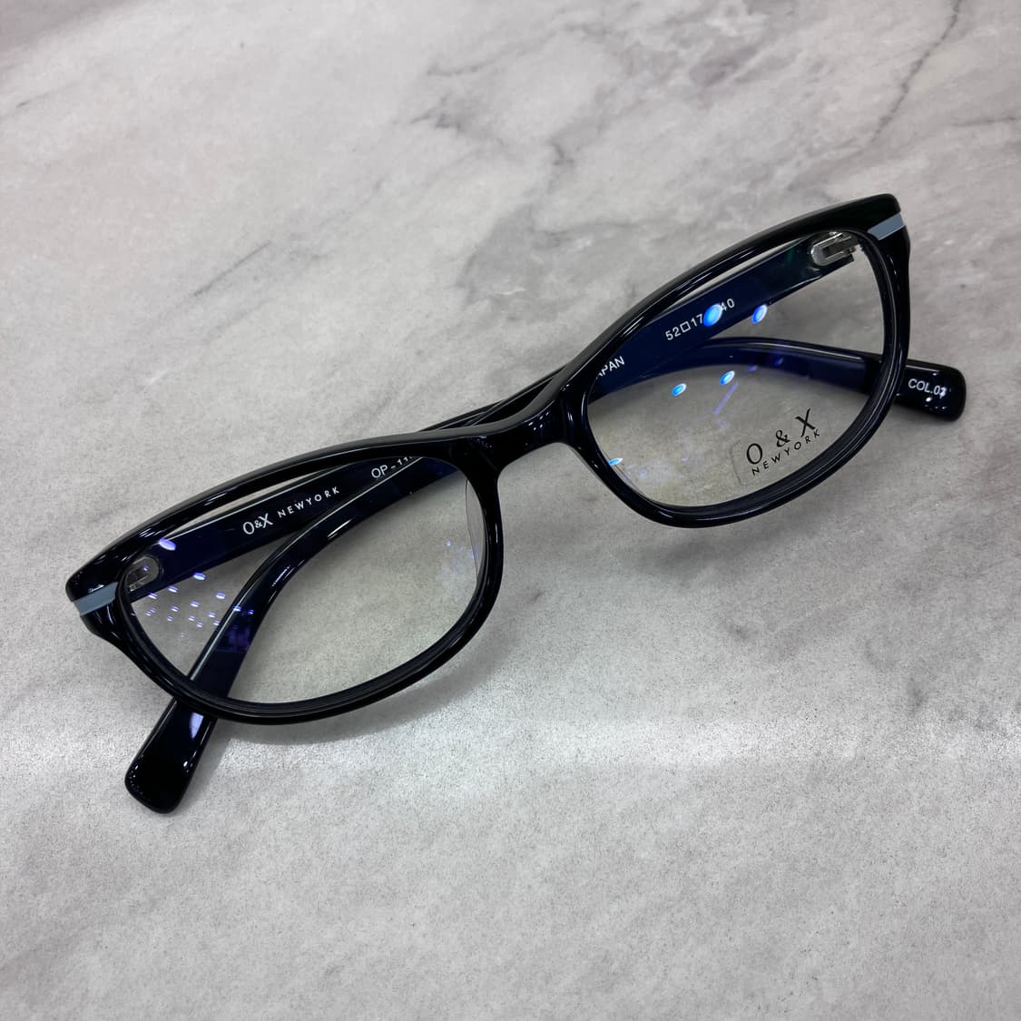 C95 O&X NEW YORK 블랙 오벌 뿔테 안경 상품이미지1