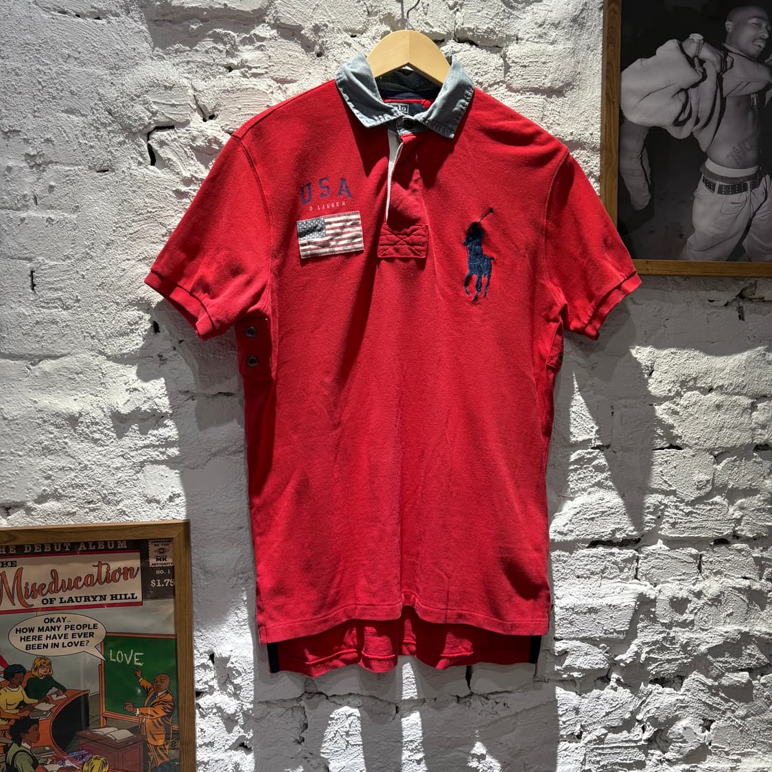 폴로 빅포니 데님카라 성조기 카라티셔츠 상품이미지2