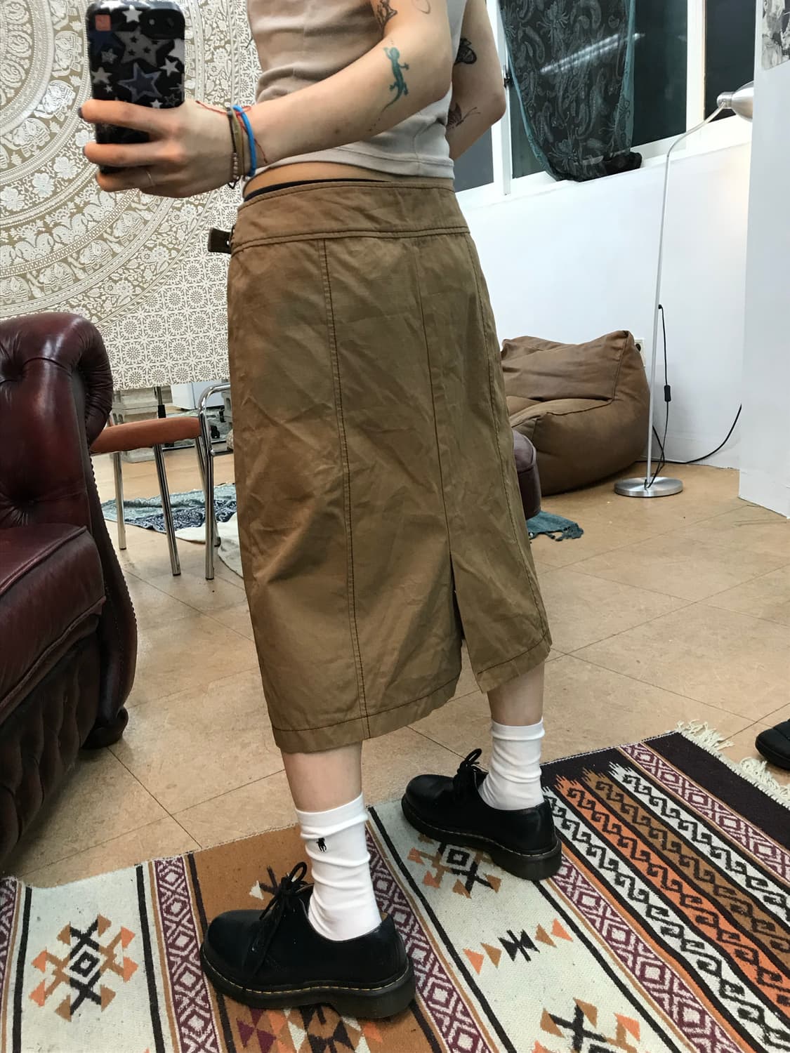 빈티지 여성 버클 미디스커트  상품이미지2
