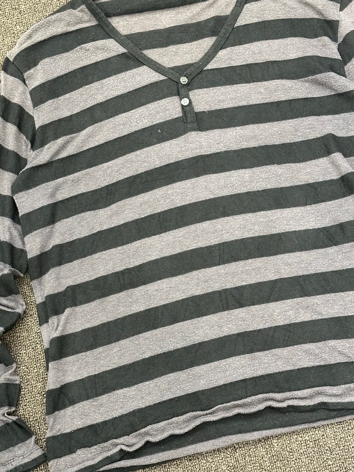 L)COMME CA ISM 빈티지 v넥 스트라이프 롱슬리브 상품이미지2