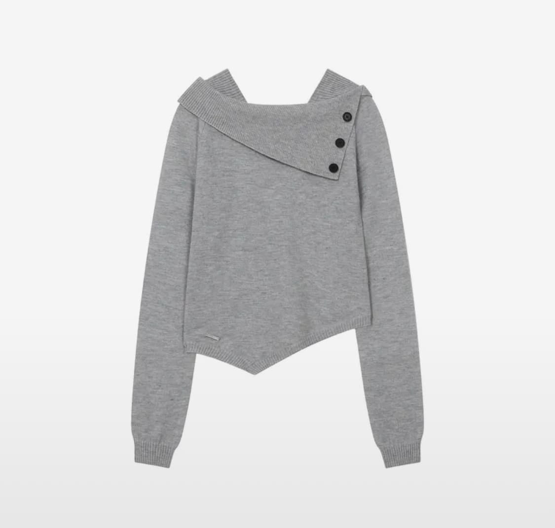 미세키서울Oblique line button knit LIGHT GREY 상품이미지2