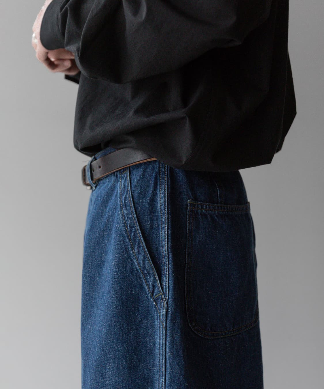 [4] INTERIM 인테림 빈티지 워시드 넵 데님 트라우저 상품이미지3