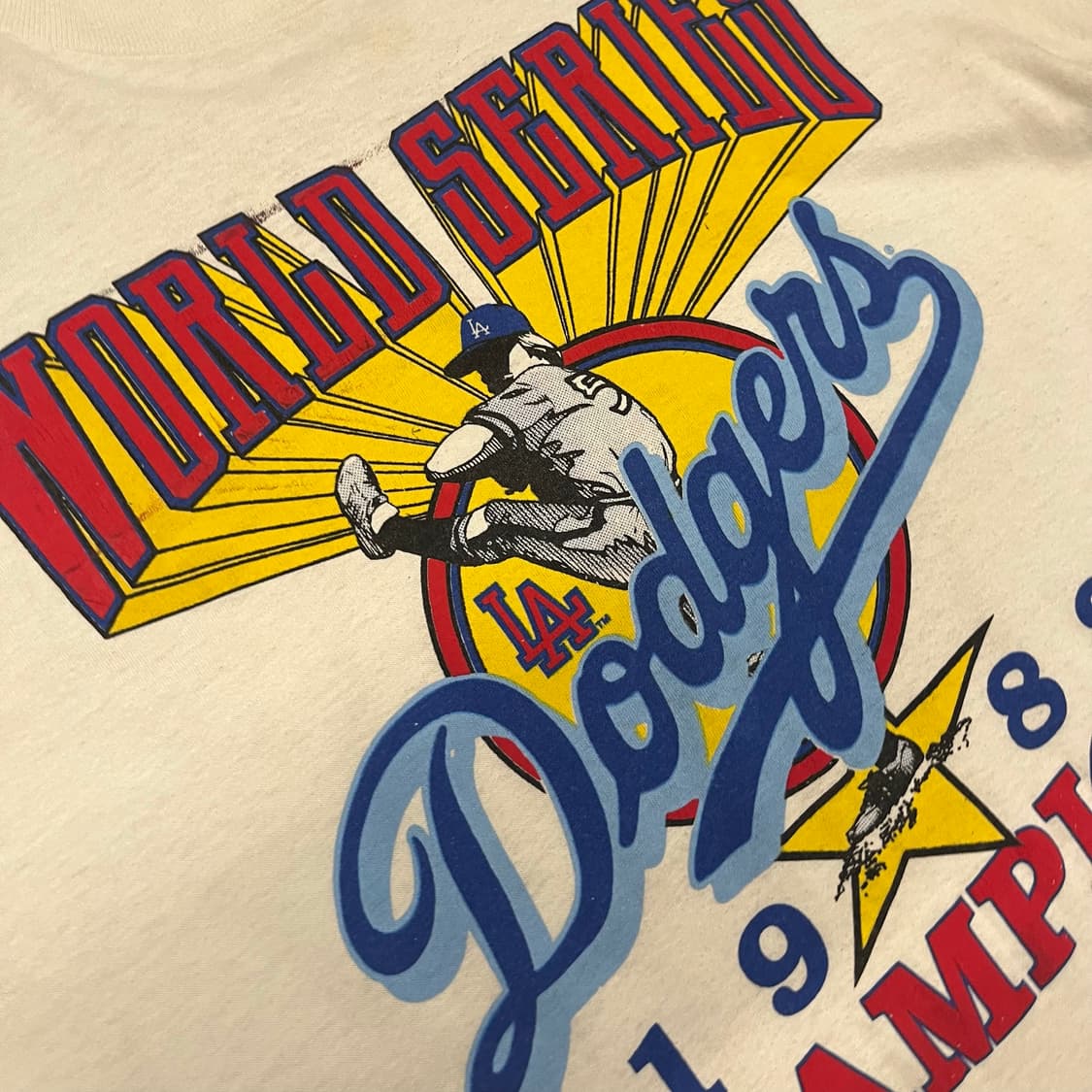 80s MLB LA다저스 프린팅 티셔츠 (95-100) 상품이미지3