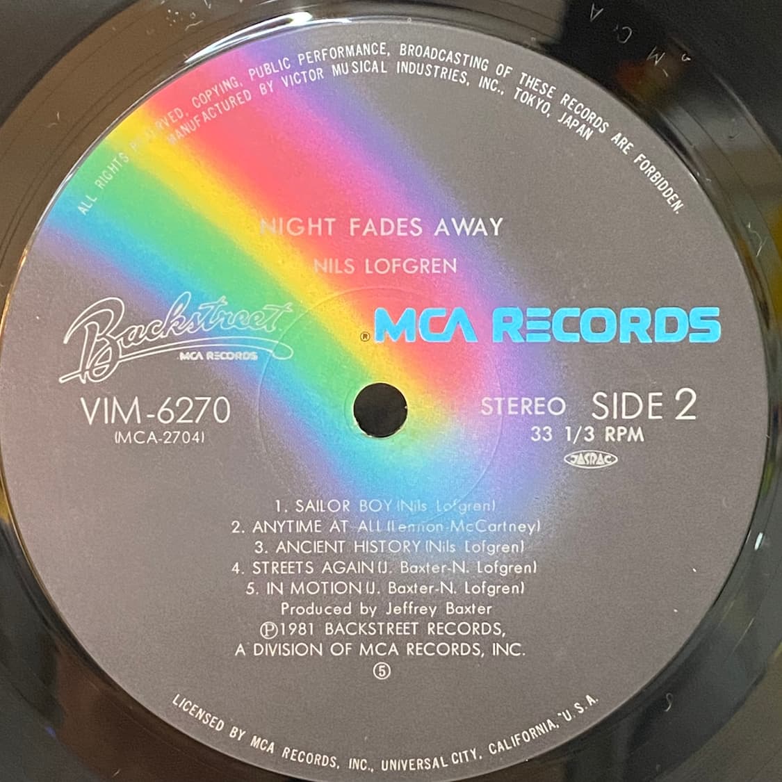 (LP-초민트시리즈) Nils Lofgren - Night Fades A 상품이미지5