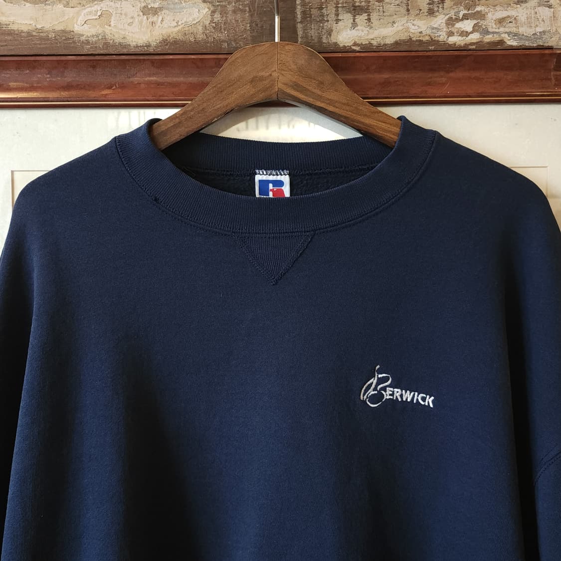 90s 러셀 맨투맨 스웻셔츠 미국 오리지널 빈티지 레터링 네이비 XXL 상품이미지3