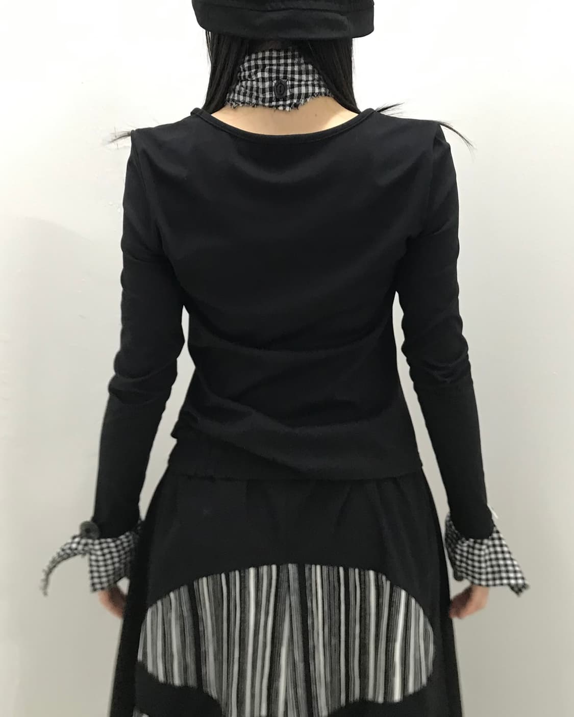 Custom🐾)Gingham check point collar top 상품이미지9