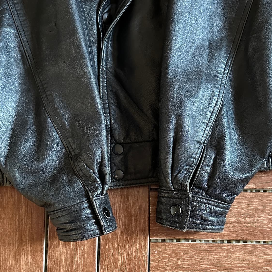 80-90’s Sankyo sheep-skin leather bomber 상품이미지7