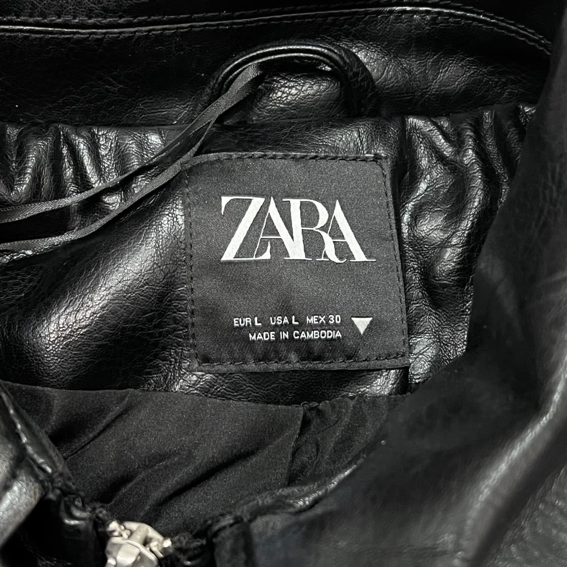 [우먼100] 자라 레더 블루종 상품이미지3