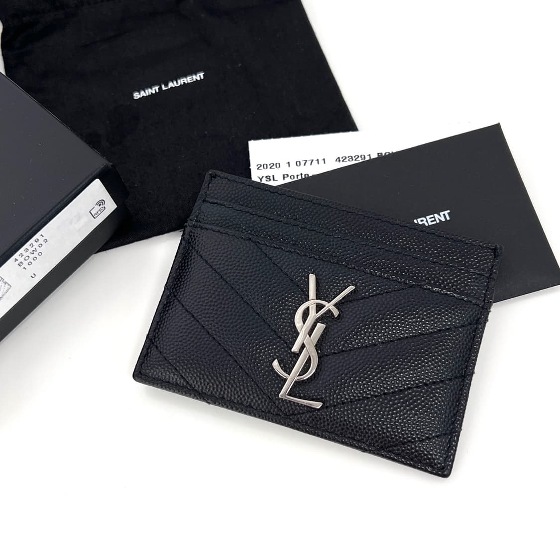 생로랑 모노그램 마틀라세 은장 카드지갑 블랙 (423291) 상품이미지2