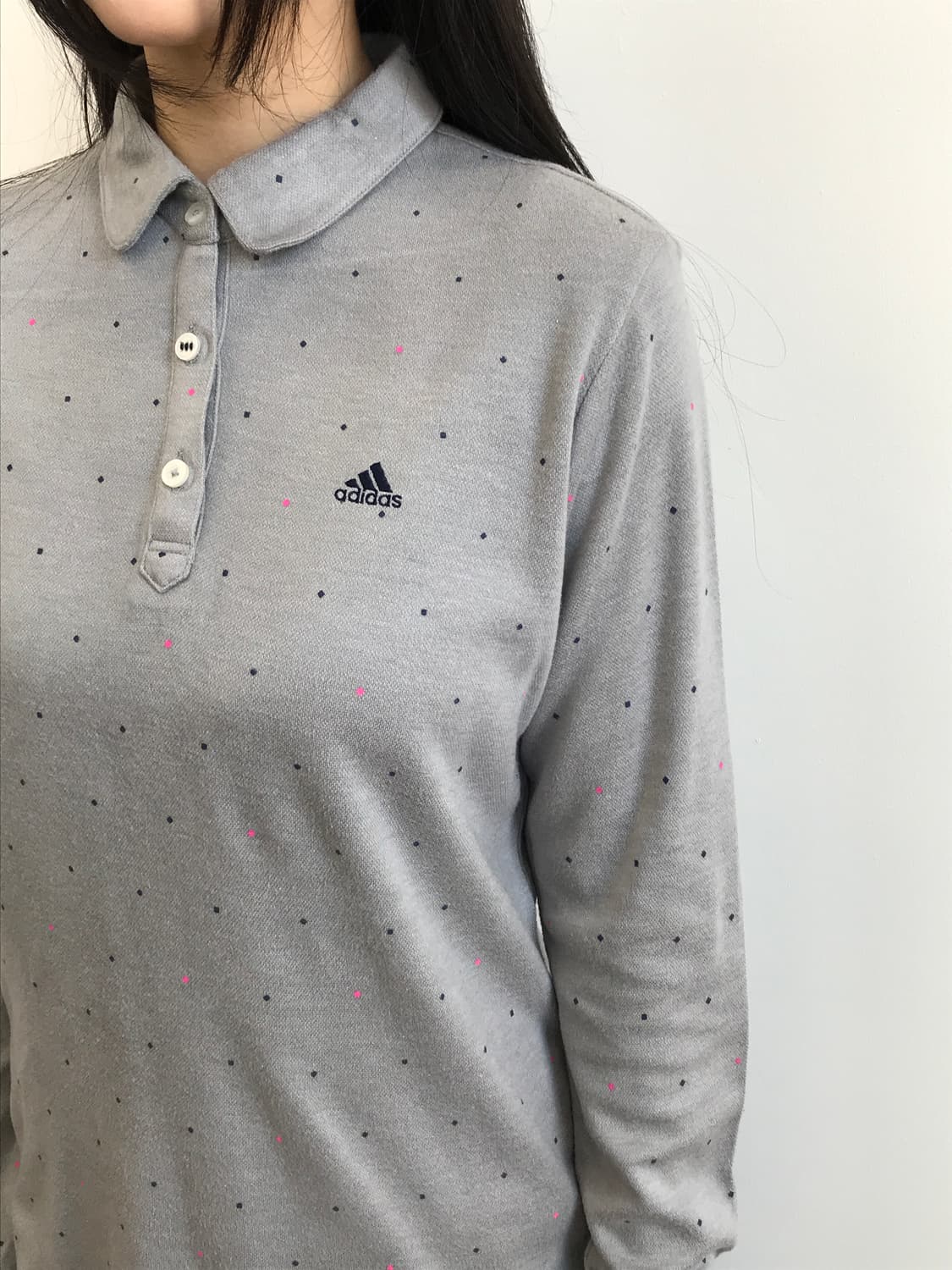 Adidas Dot Pattern Polo Long Sleeve 상품이미지3