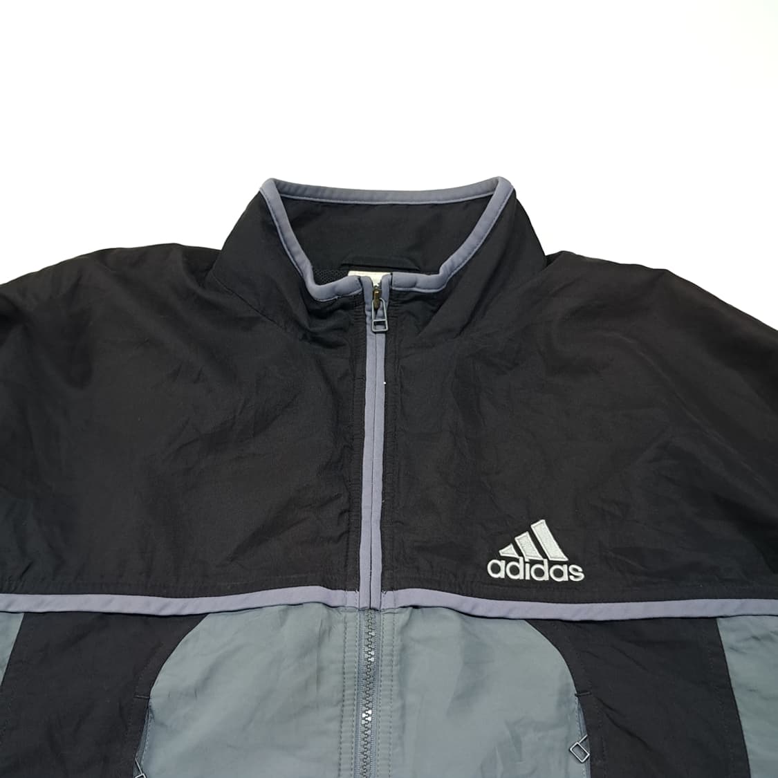 CL733 M 아디다스 90s 올드스쿨 블랙그레이 바람막이 자켓 상품이미지2