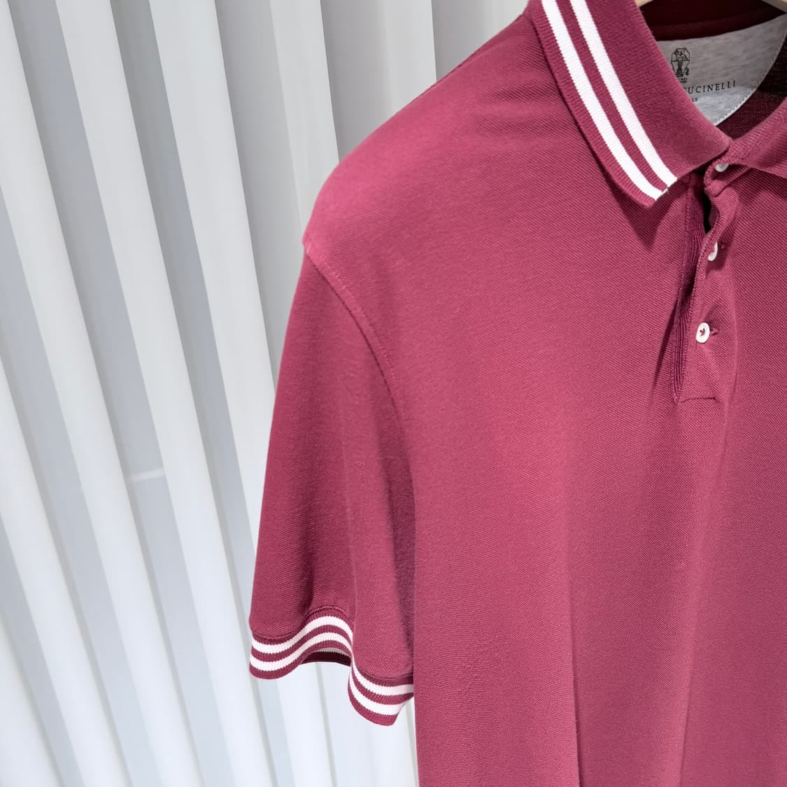 2XL / 브루넬로쿠치넬리 스트라이프 와인색 폴로 티셔츠 상품이미지4