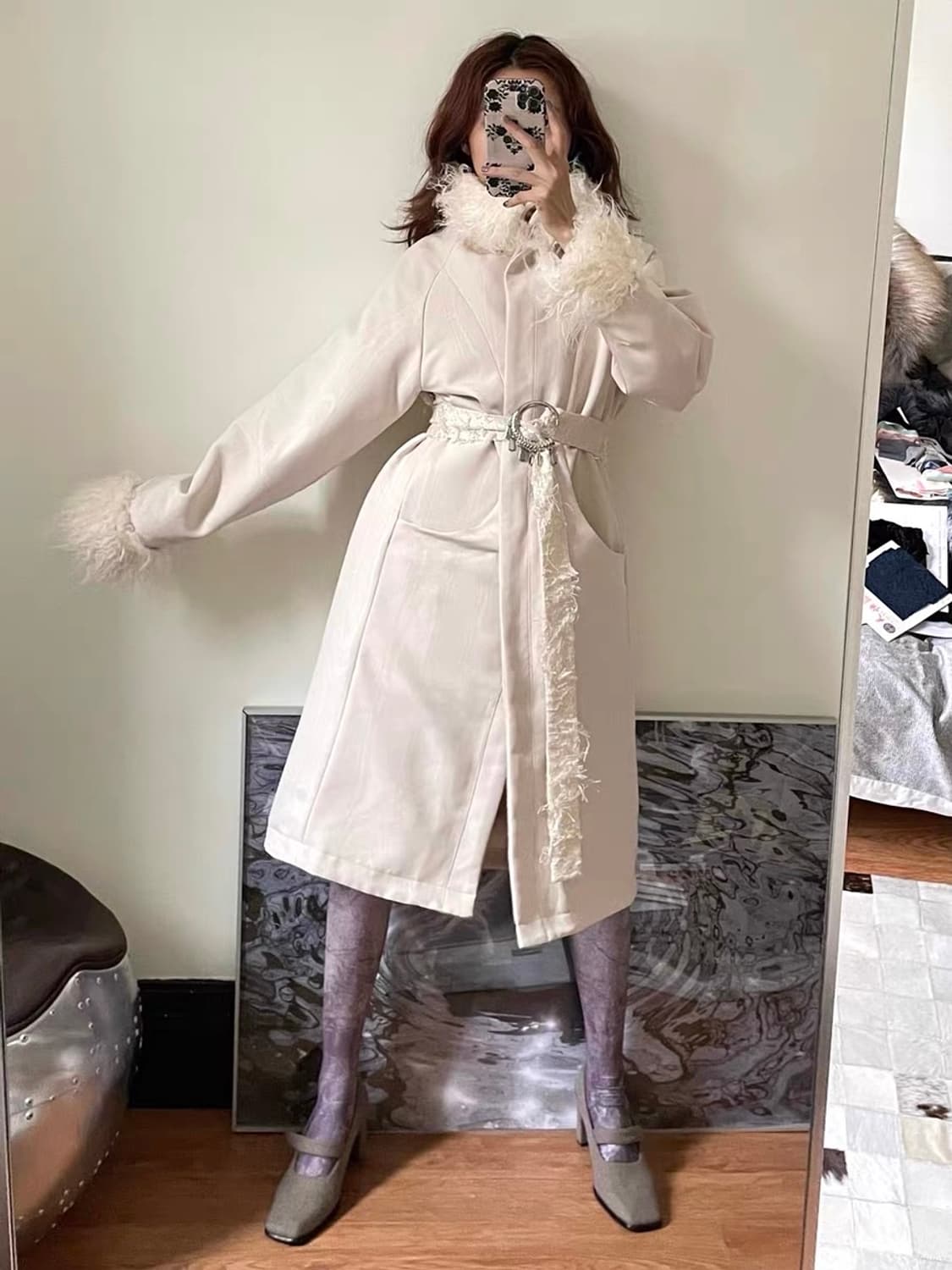 Vintage 베이지 코트 상품이미지2