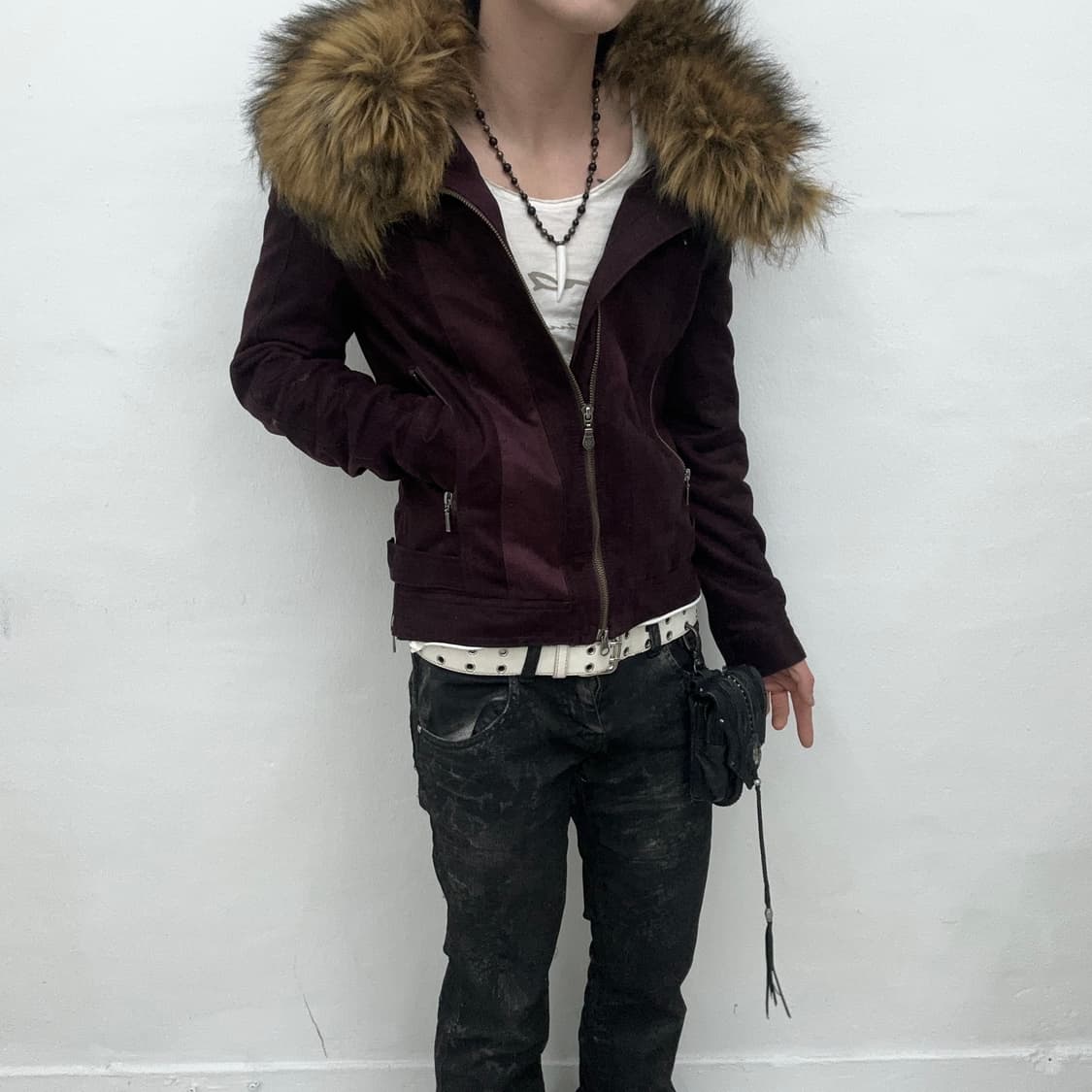 Tornado mart burgundy fur jacket 상품이미지1