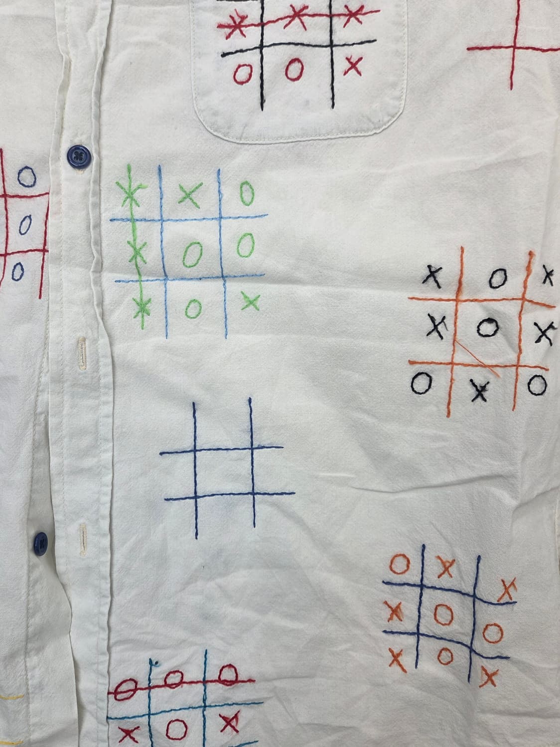 LVC 샴브레이 자수 하프 셔츠 상품이미지3