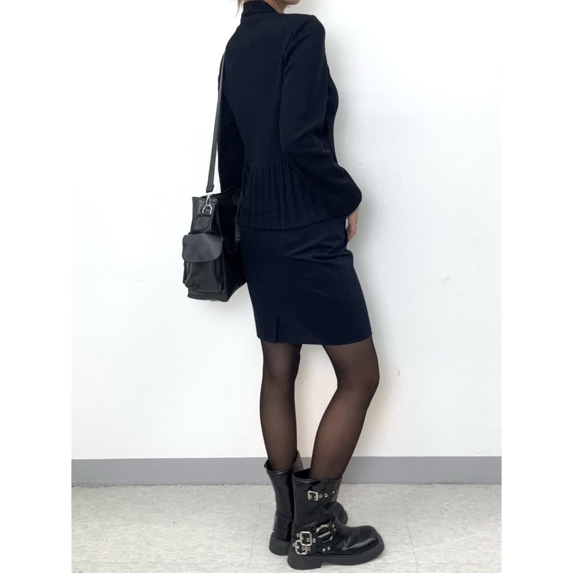 빈티지 네이비 스커트 상품이미지3