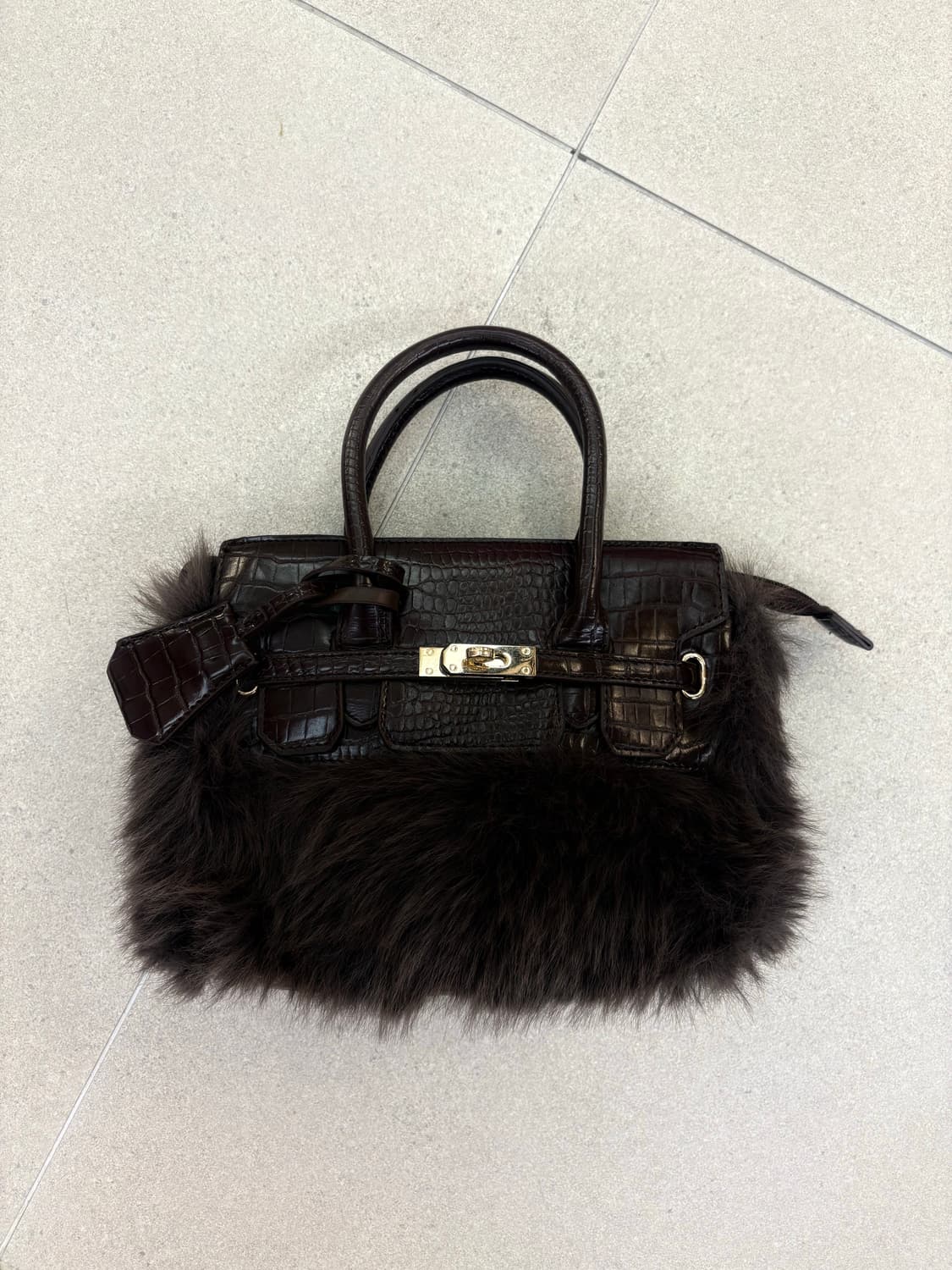 브라운 퍼 숄더백 상품이미지1