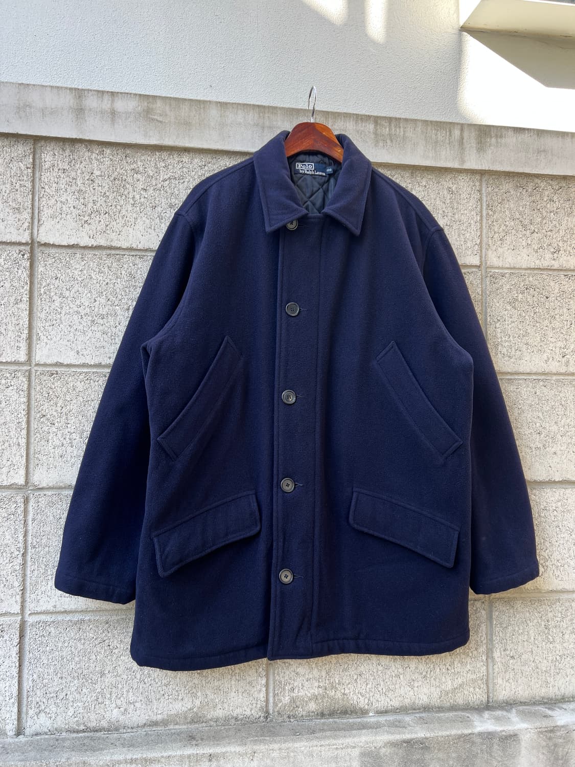 1990s POLO RALPH LAUREN 폴로랄프로렌 네이비 울 코트 상품이미지3