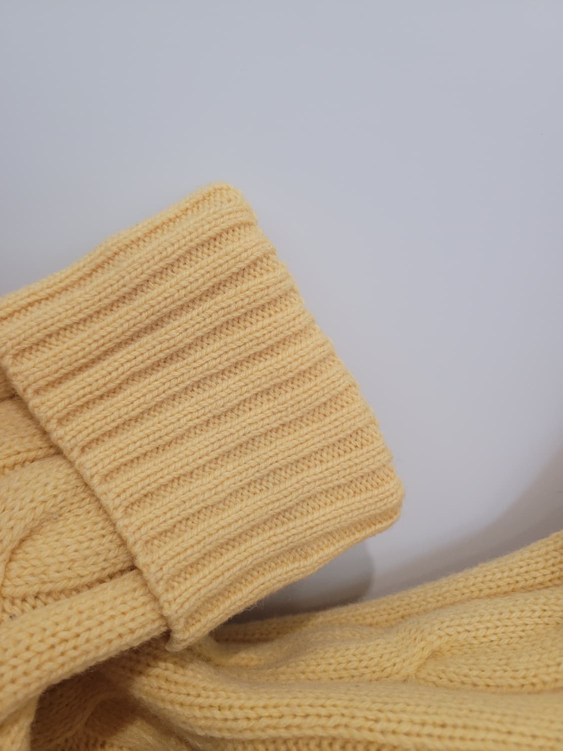 폴로 랄프로렌 램스울100 케이블 니트 숄카라 가디건 옐로우 S사이즈 상품이미지5