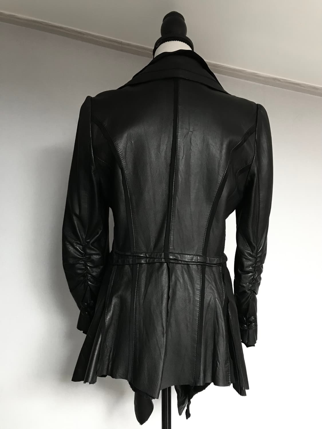 BLACK DRAPE LEATHER JACKET 상품이미지4
