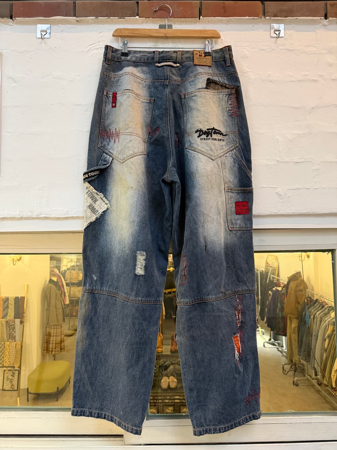 Dog Town vtg 패치 디자인 카펜터 배기 데님 진 L 상품이미지9