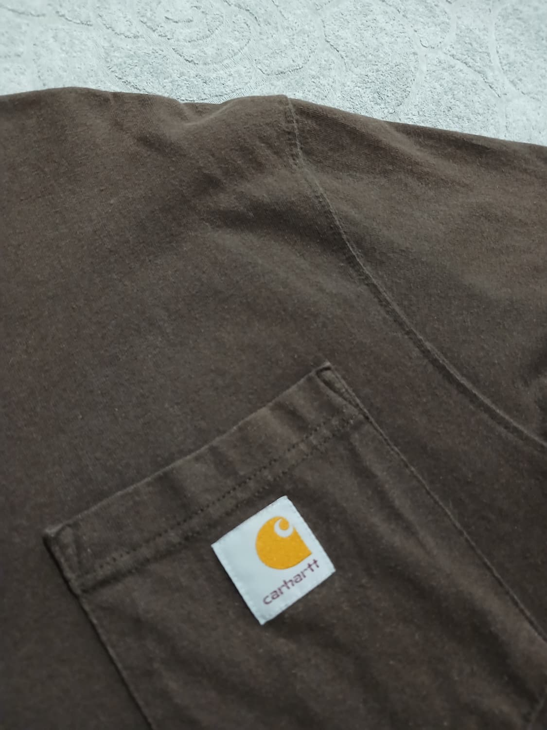 칼하트 브라운 포켓 반팔티 S 상품이미지4