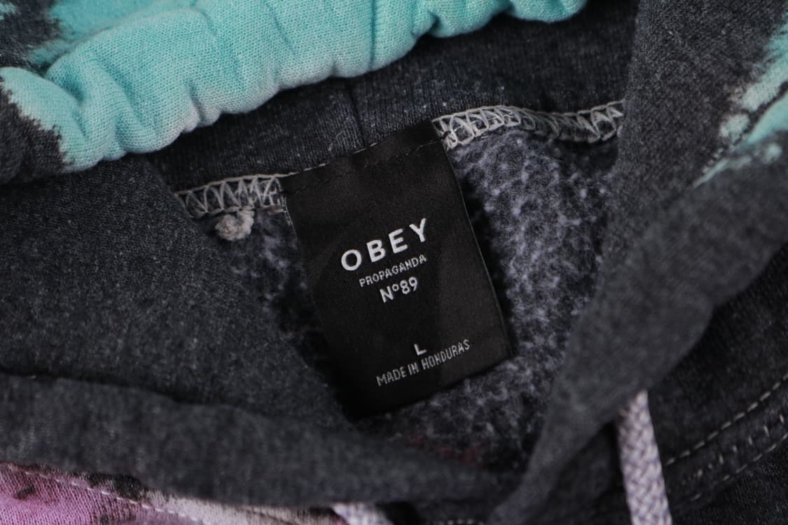 [L] 오베이 블랙 타이다이 로즈 후드티 상품이미지3