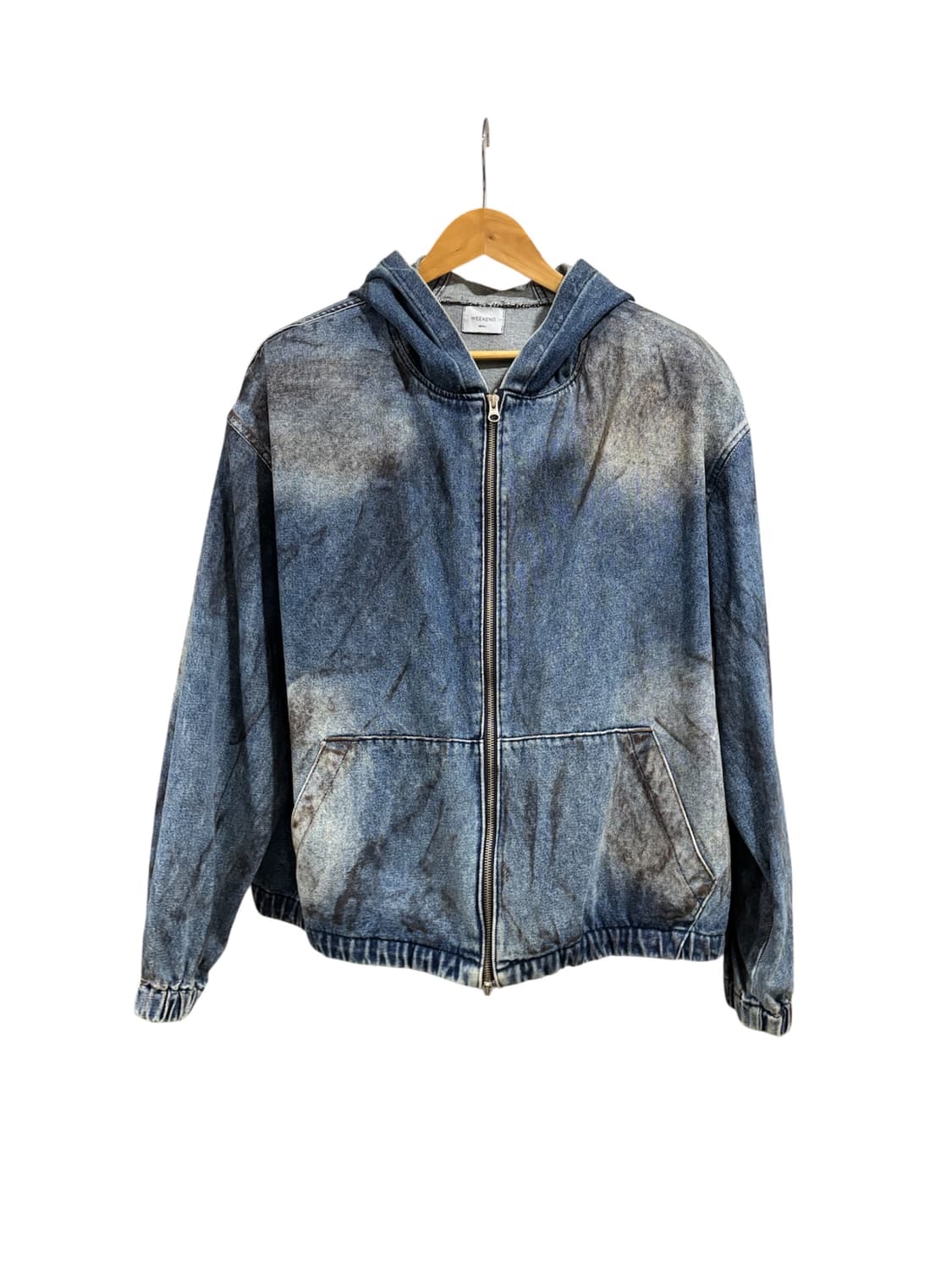 더티워싱 후드 블루 상품이미지1