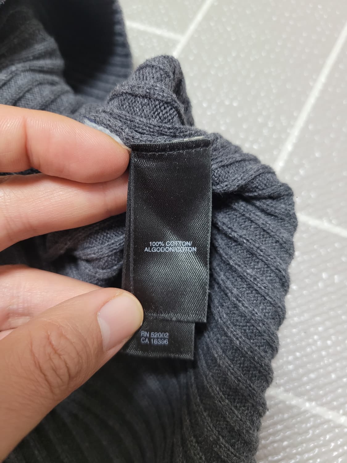 DKNY JEANS 레트로 로고 골지 라운드 니트 M 상품이미지4