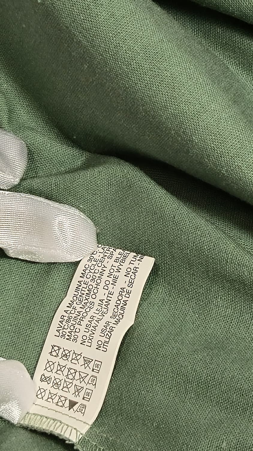 린넨 롱 원피스 S 그린 나시 뷔스티에 버튼다운 밴딩 상품이미지5