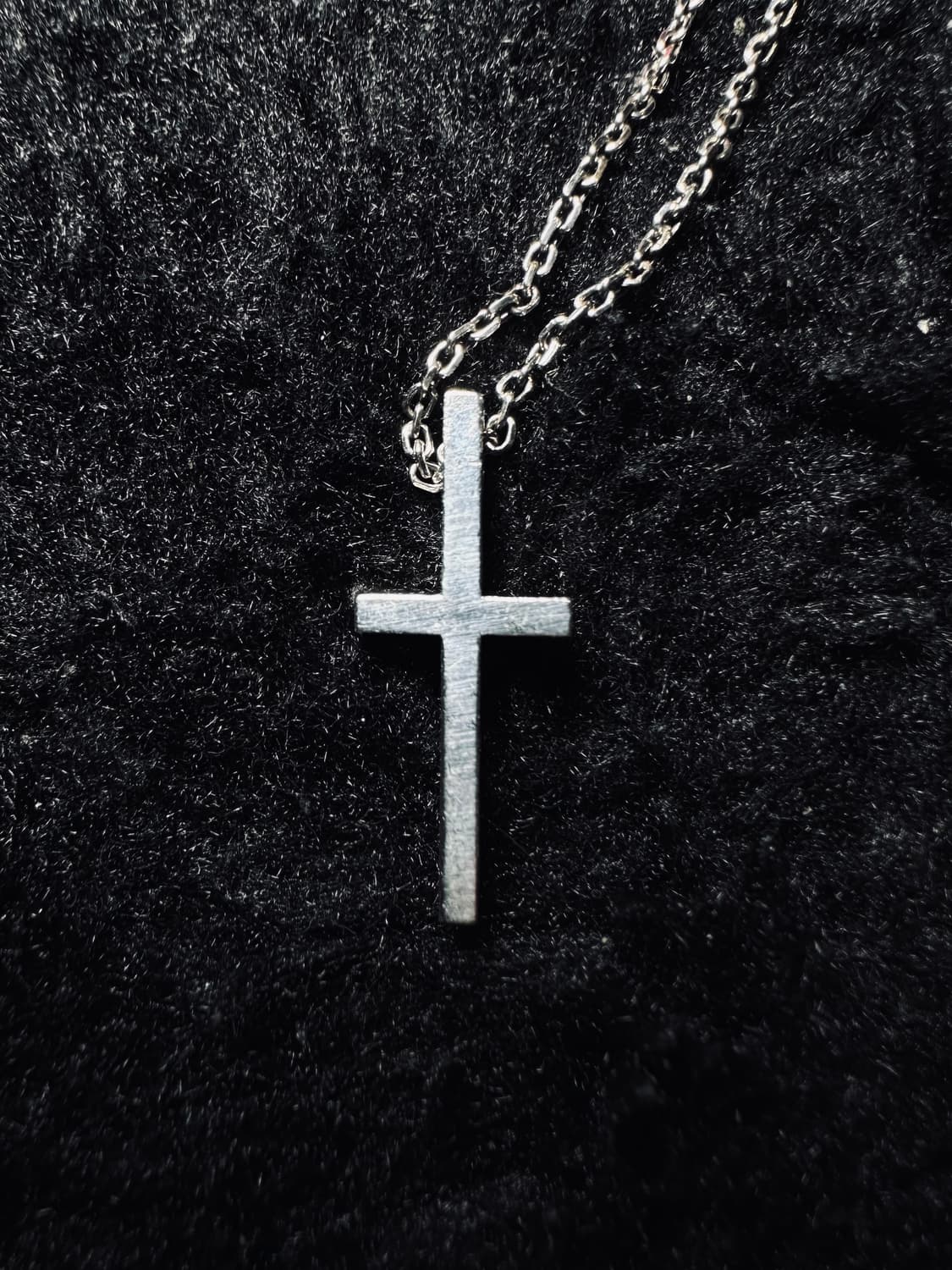 킹크로치 심플 크로스 목걸이 은십자가 목걸이 상품이미지1