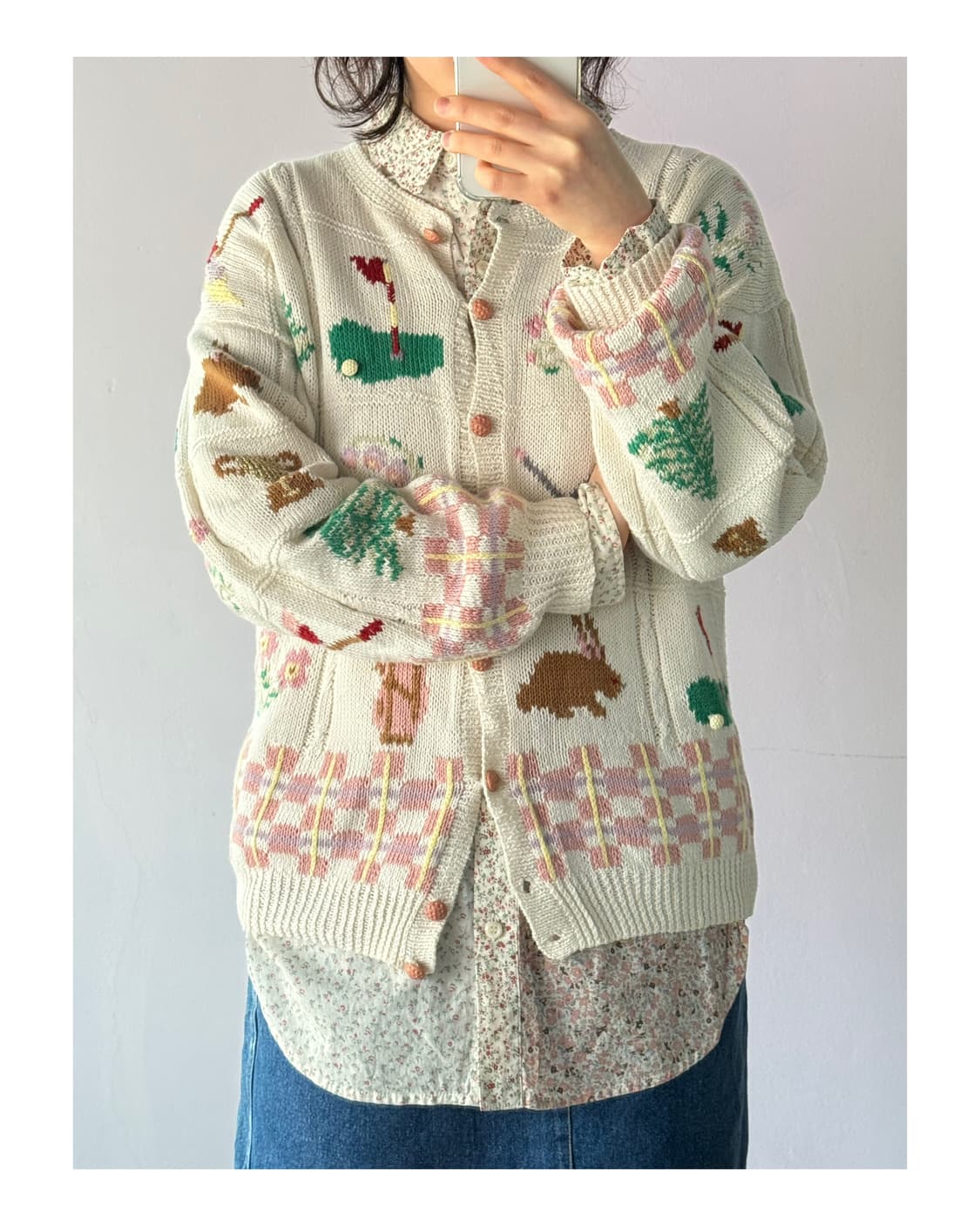 빈티지 토끼 가디건 코튼가디건 상품이미지2