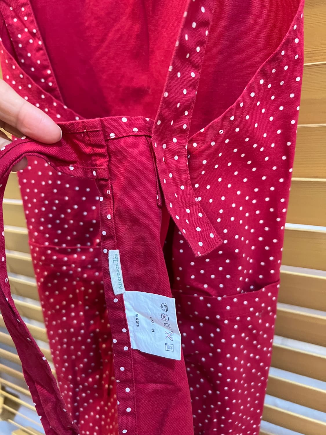 일본수입 홈웨어 레드도트 에이프런 앞치마 상품이미지5