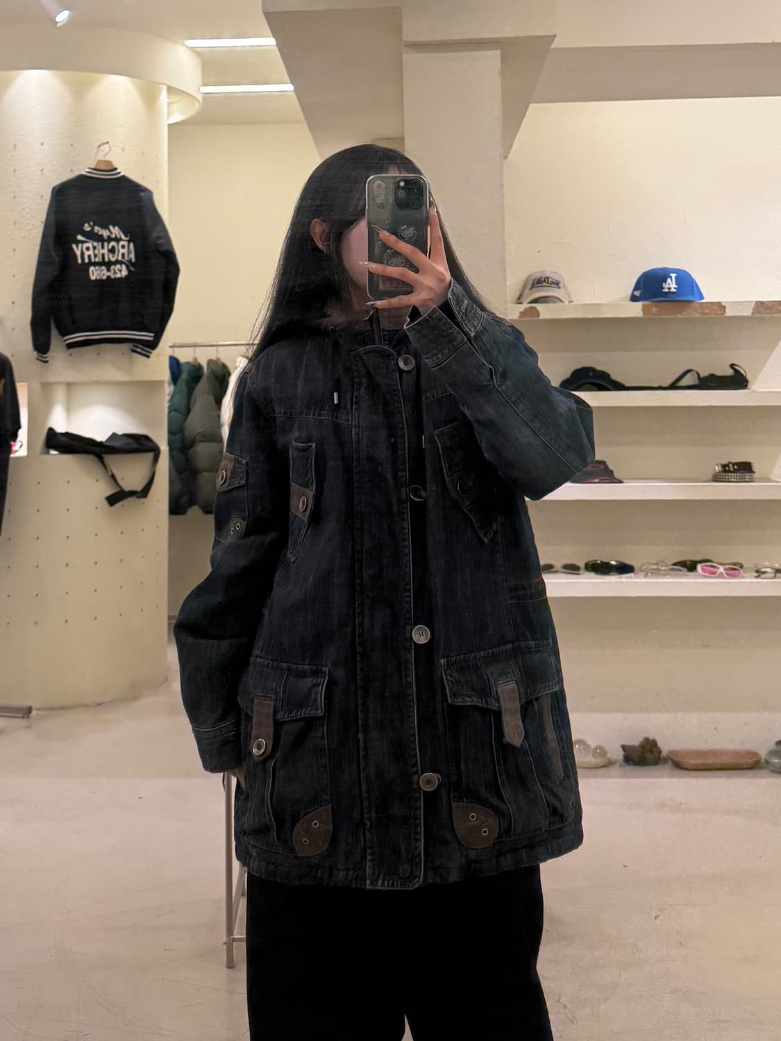 Clr!de 데님 누빔 양털 야상 U781 상품이미지1