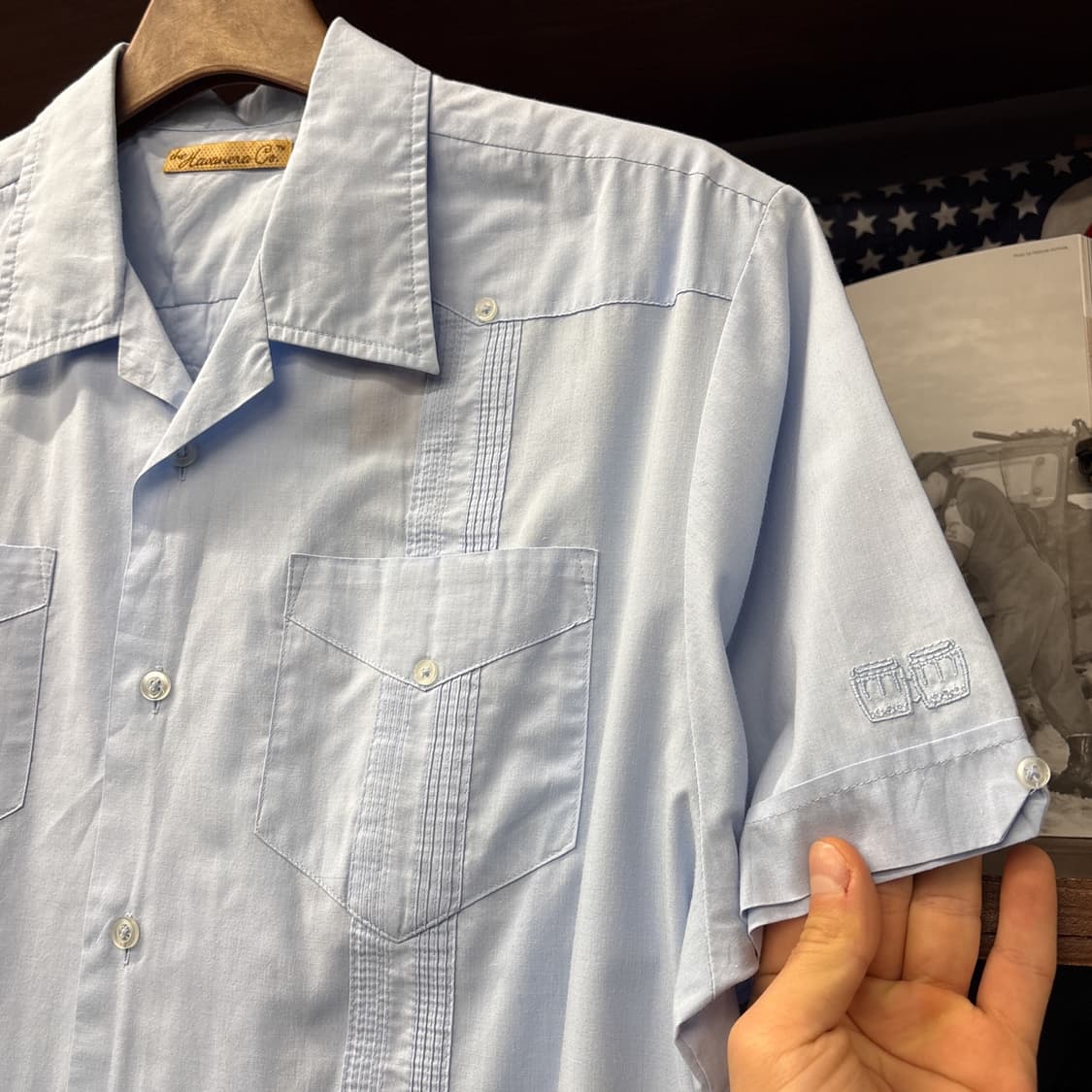 90s 하바네라 베이직 핀턱 라이닝 구아야베라 쿠바셔츠 N1244 상품이미지6