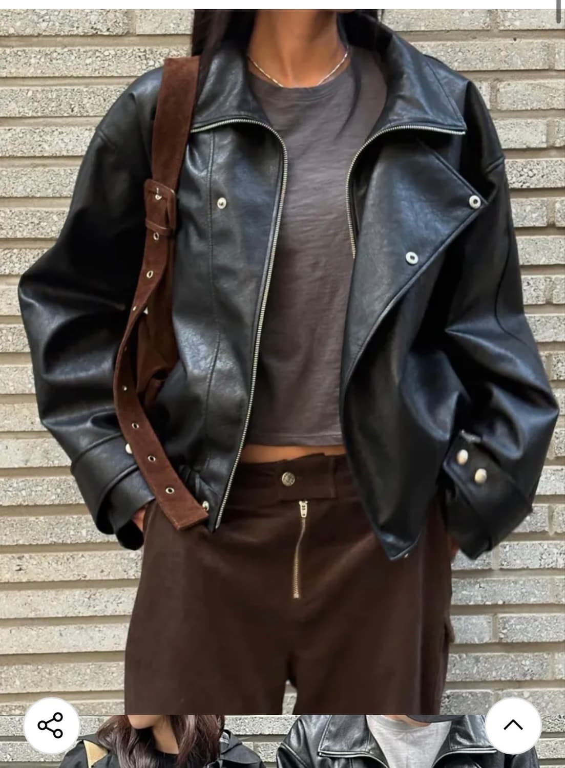 다이닛 레더자켓 FAUX LEATHER BOMBER JACKET 상품이미지2