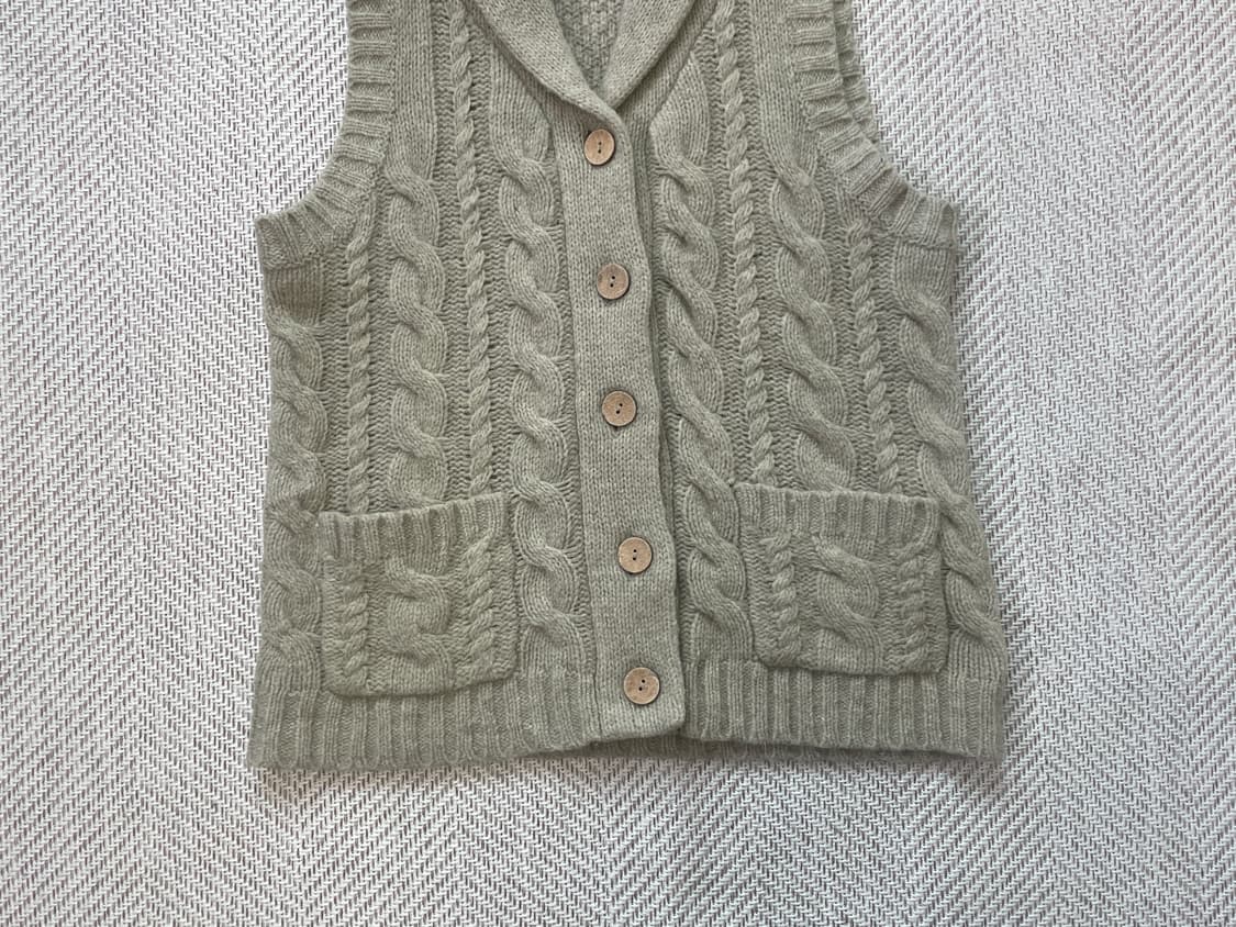 빈티지 베이지 케이블 니트 베스트  J04131 상품이미지2