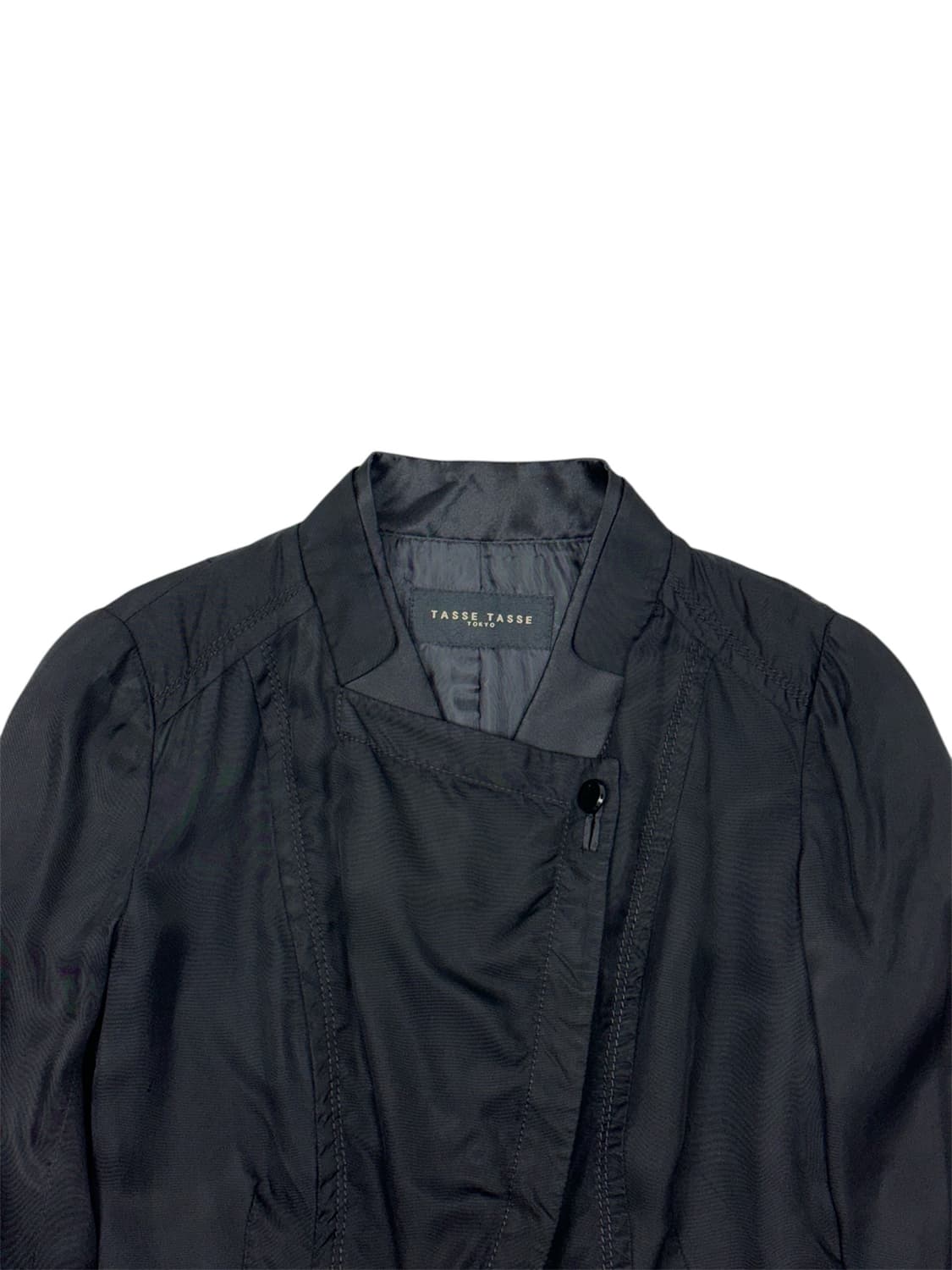 타스타스 하이넥 사선 오버랩 코트 상품이미지2