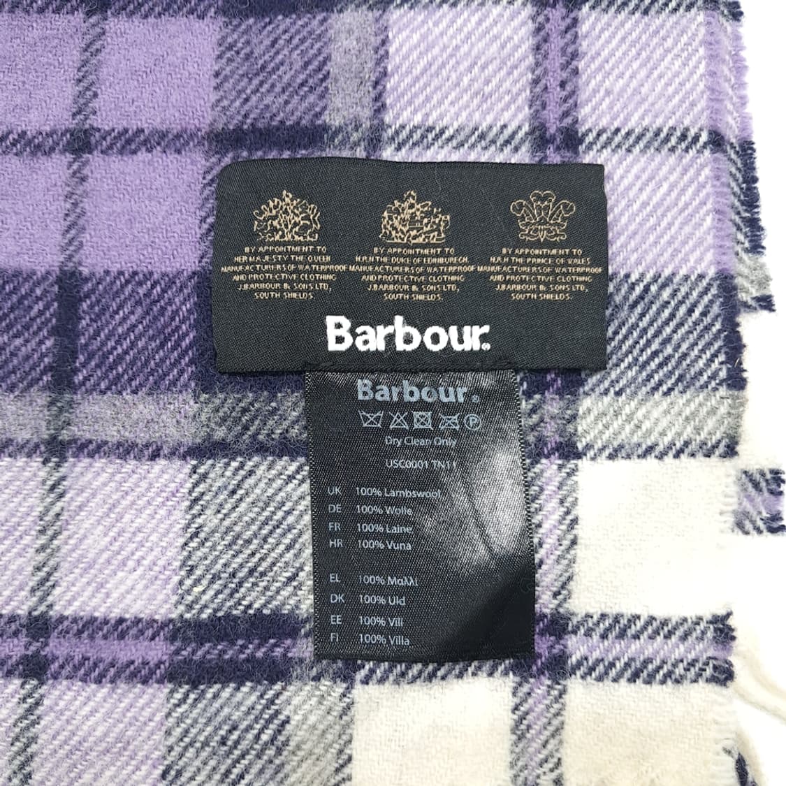 MX237 바버 퍼플 타탄체크 램스울 목도리 머플러 상품이미지4