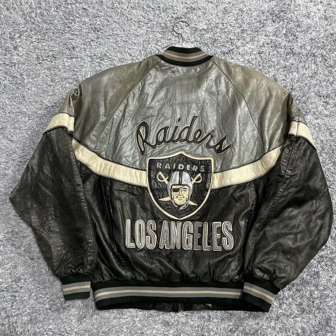 1990s 로스엔젤레스 Raiders 레더 블루종 상품이미지7