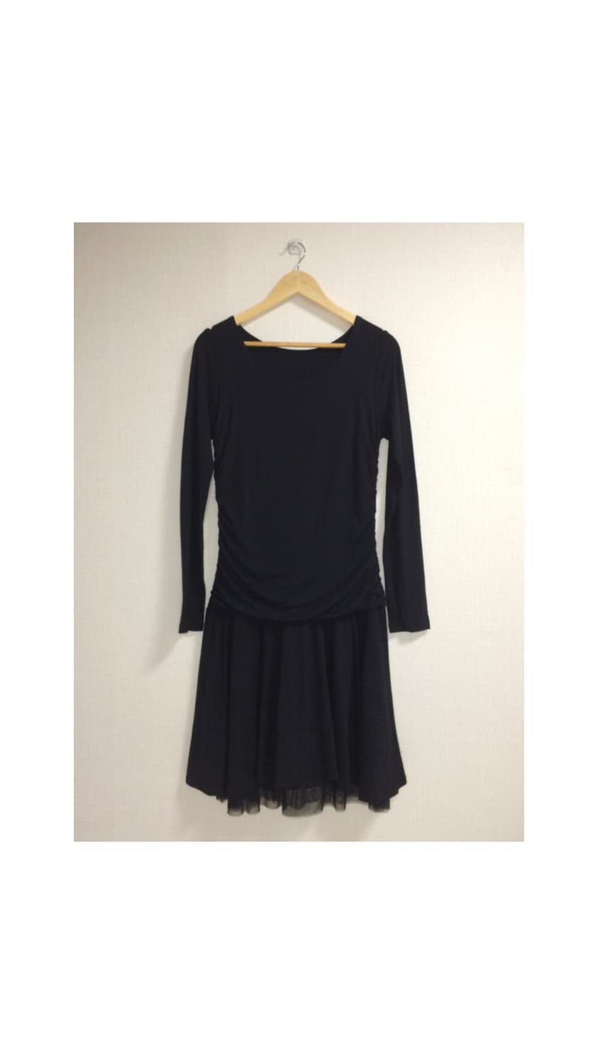 빈티지 블랙 셔링 레이스 레이어드 원피스 상품이미지1