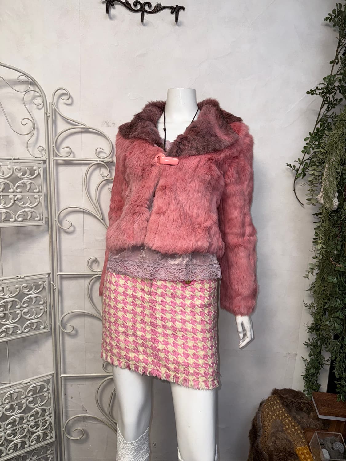 Baby pink rabbit fur jacket  상품이미지2