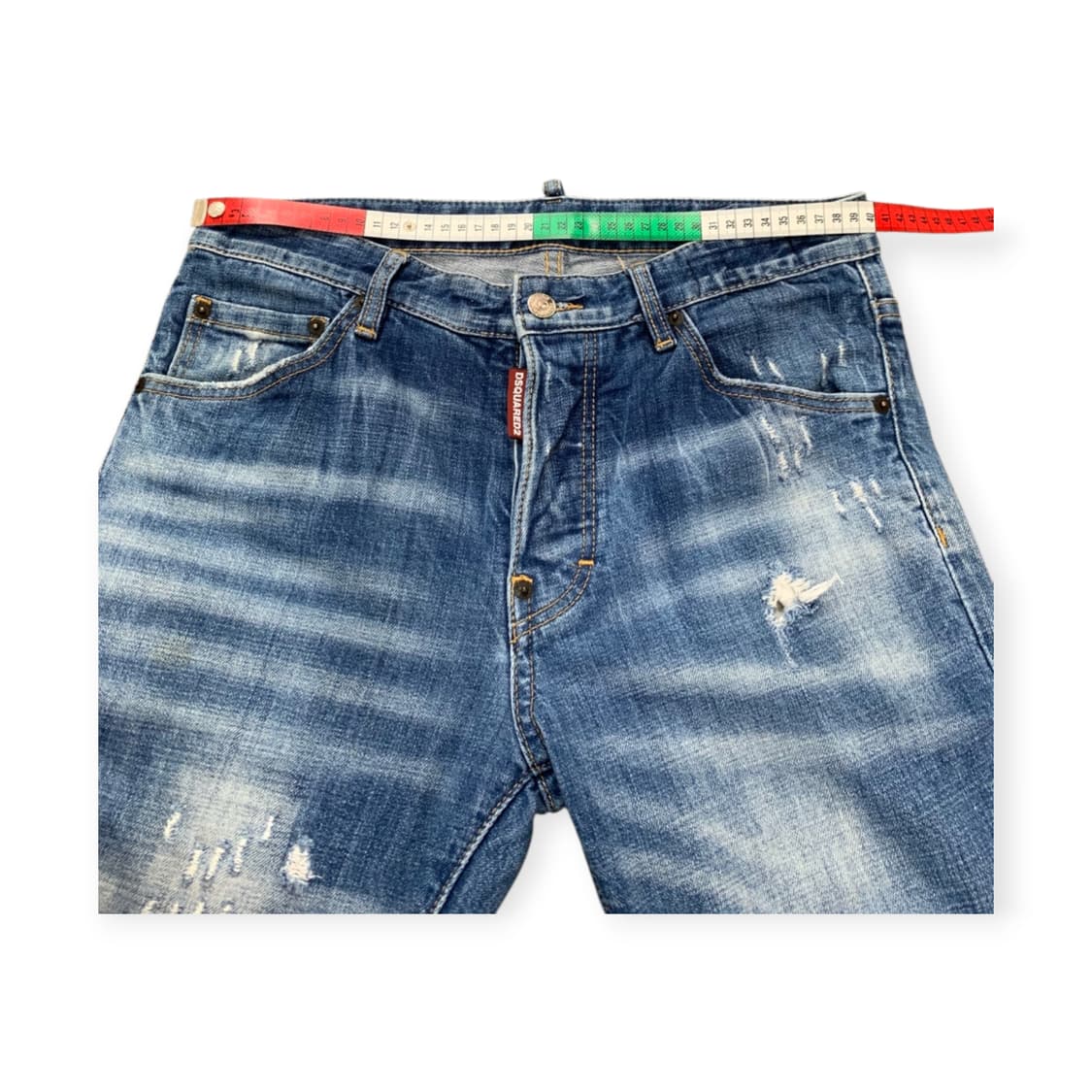 46)디스퀘어드2 데님 진청 페인팅 레터링 로고 청바지 워싱진 상품이미지6