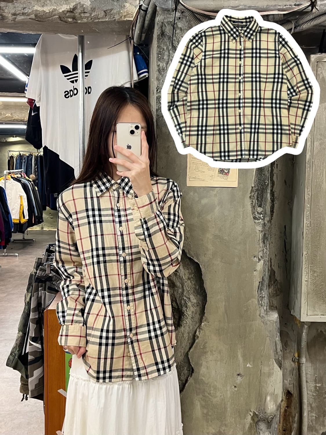 버버리 체크 셔츠 #csz858 상품이미지1