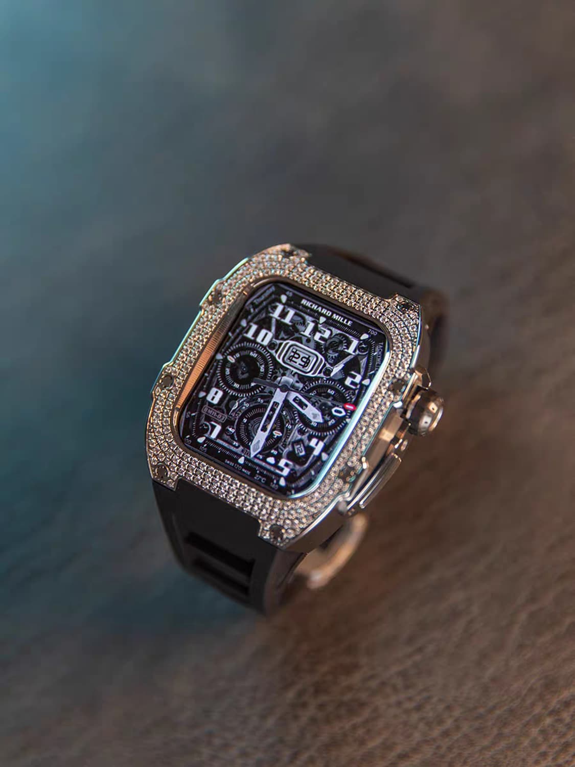 아이스아웃 다이아몬드 리차드밀 스타일 애플워치 스트랩 상품이미지3