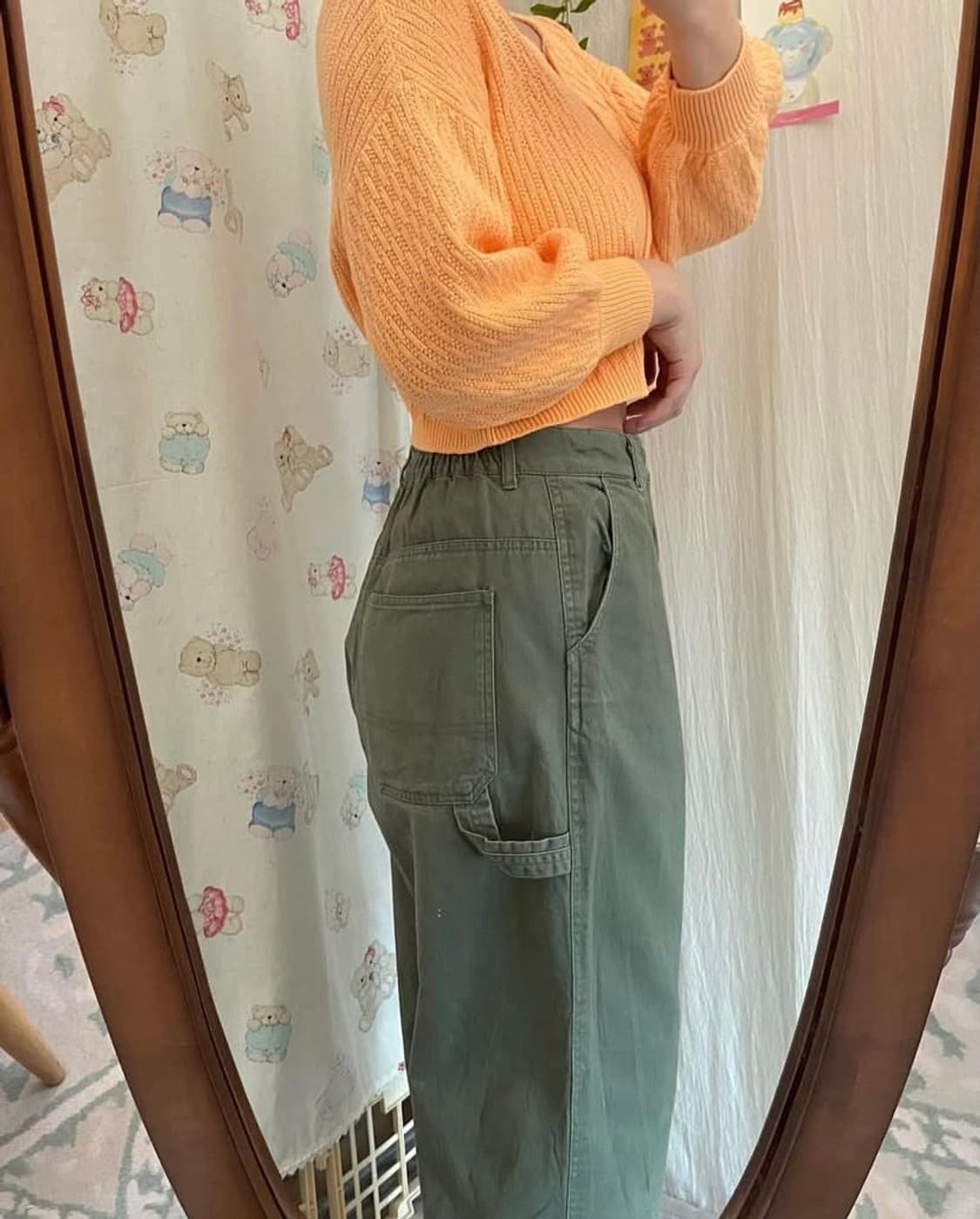 카키 핀턱 워크웨어 팬츠 상품이미지3