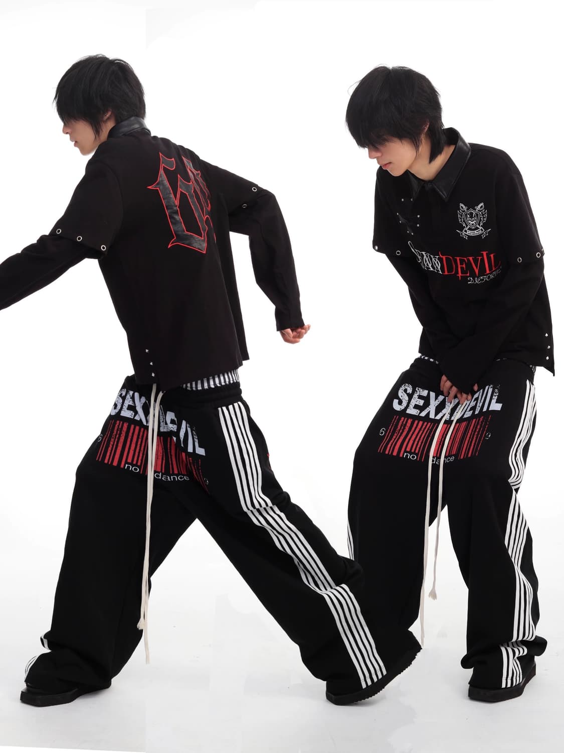 Xx Devil Barcode Wide Sagging SweatPants 상품이미지4